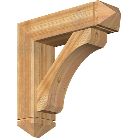 Legacy Arts And Crafts Rough Sawn Bracket W/ Offset Brace, Western Red Cedar, 8W X 30D X 30H